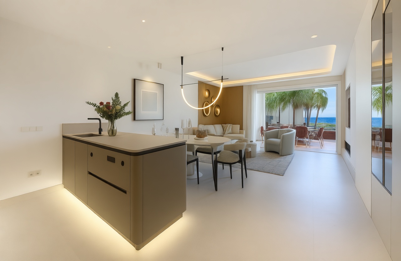 Piso en venta en primera línea de playa en Estepona — Cocina