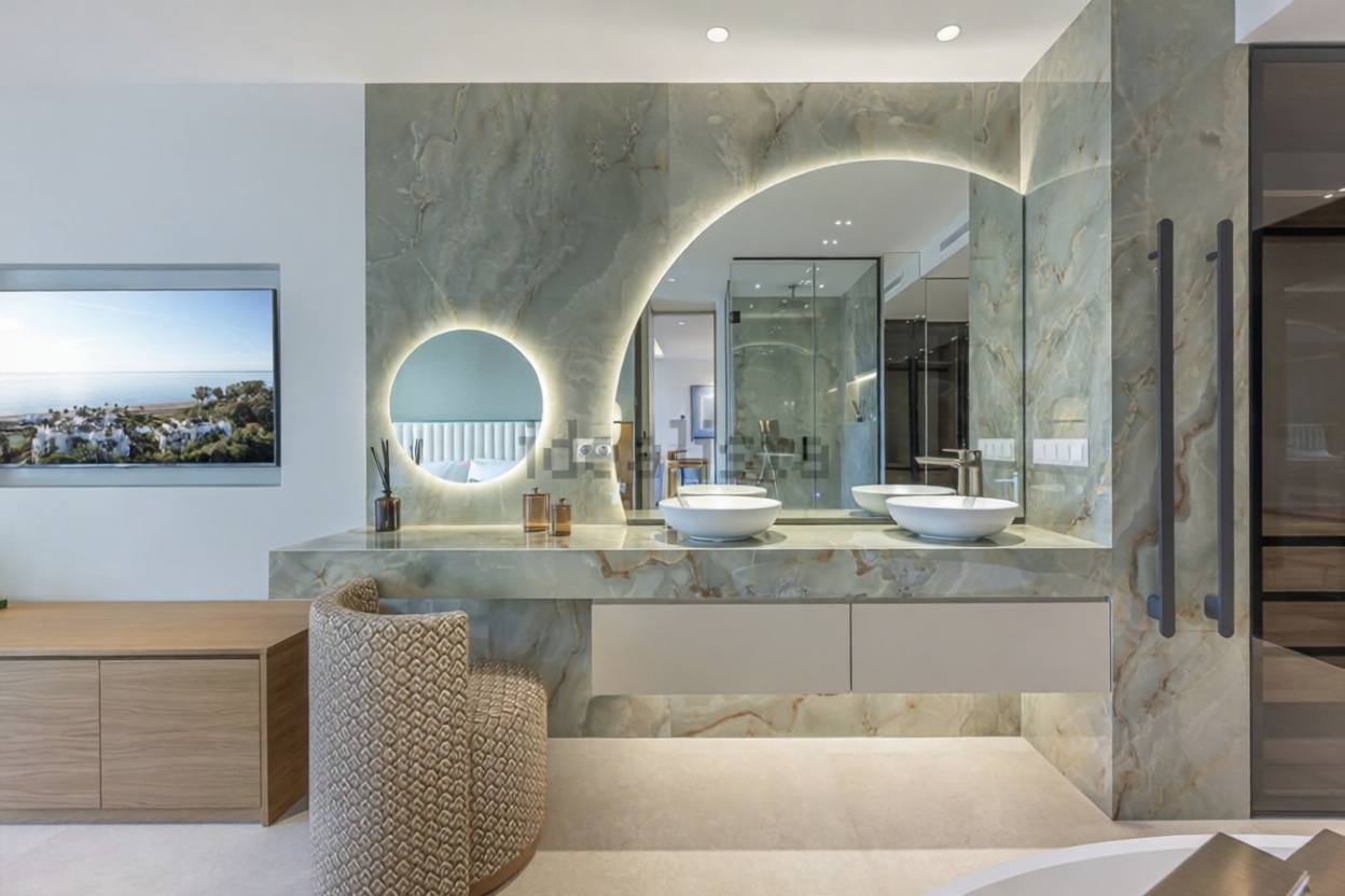 Piso en venta en primera línea de playa en Estepona — Baño