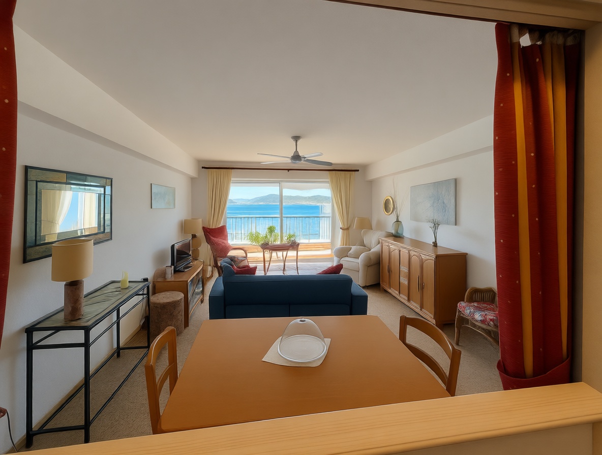 Flat for sale frontline beach in Sant Antoni de Portmany — Living room