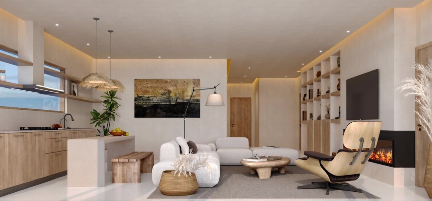 Seafront attic in Villajoyosa — Living room