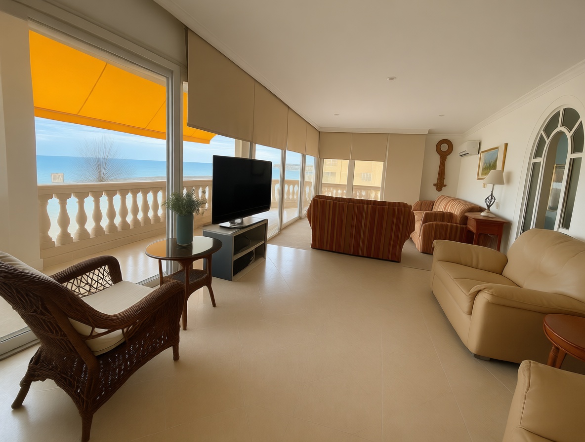 Flat for sale frontline beach in Llucmajor — Living room