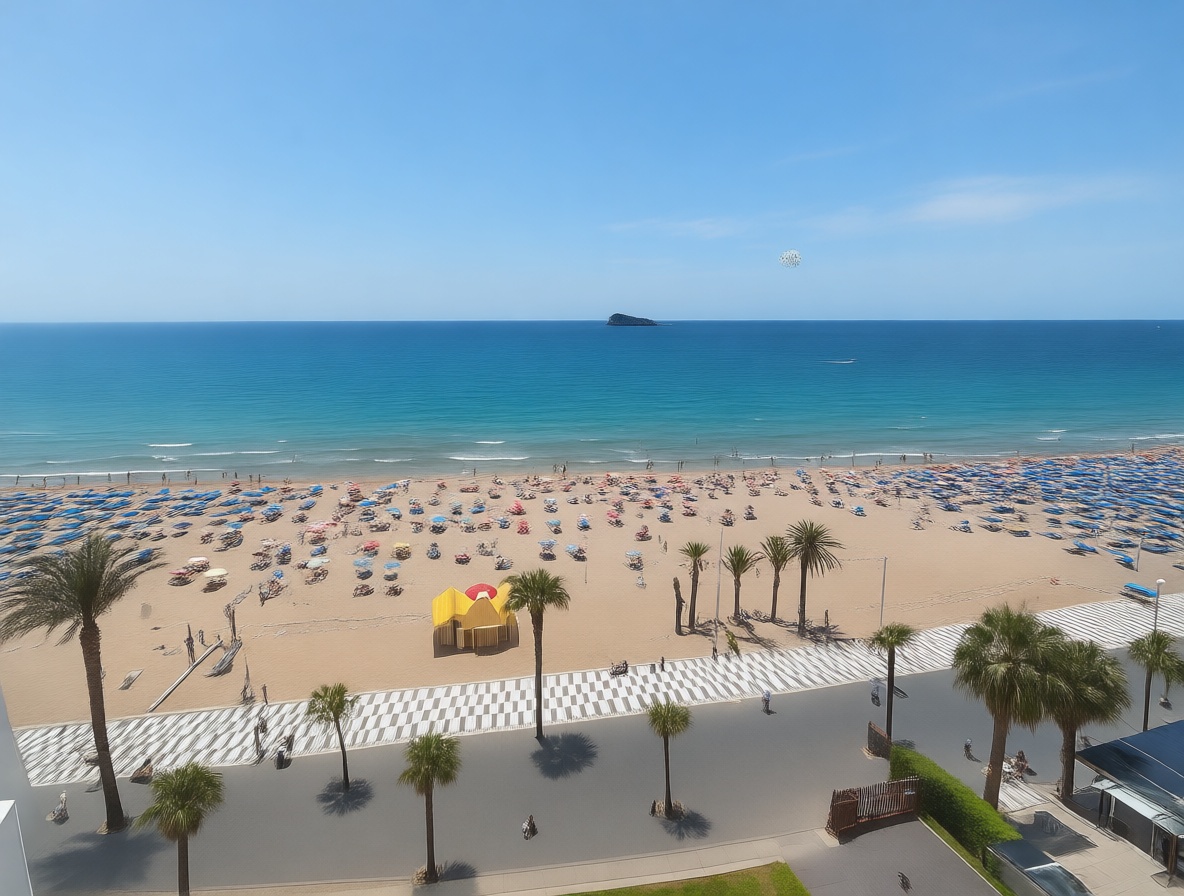 Piso en primera línea de playa en Benidorm — Vista mar