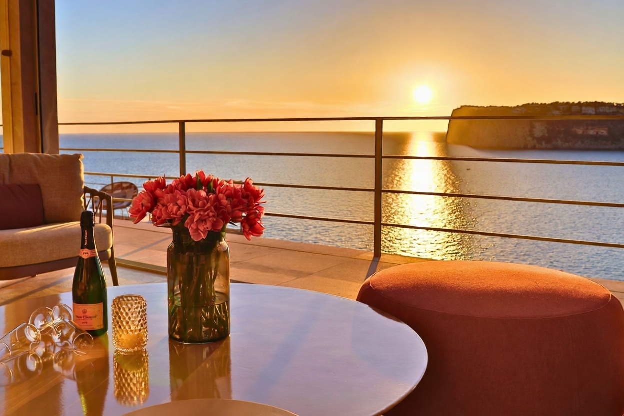 Chalet for sale with direct beach access in Andratx — Sea terrace