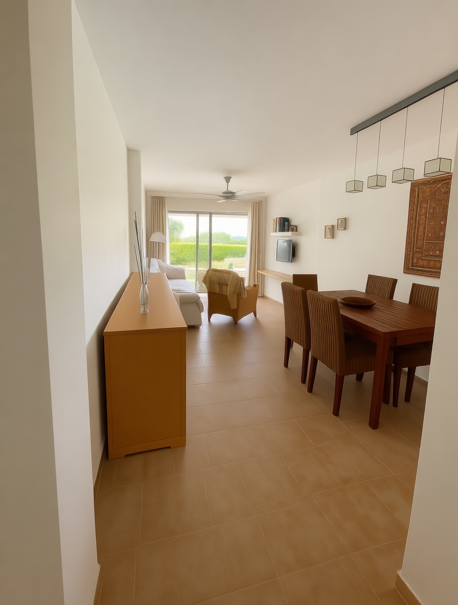 Flat for sale frontline beach in Vera — Living room