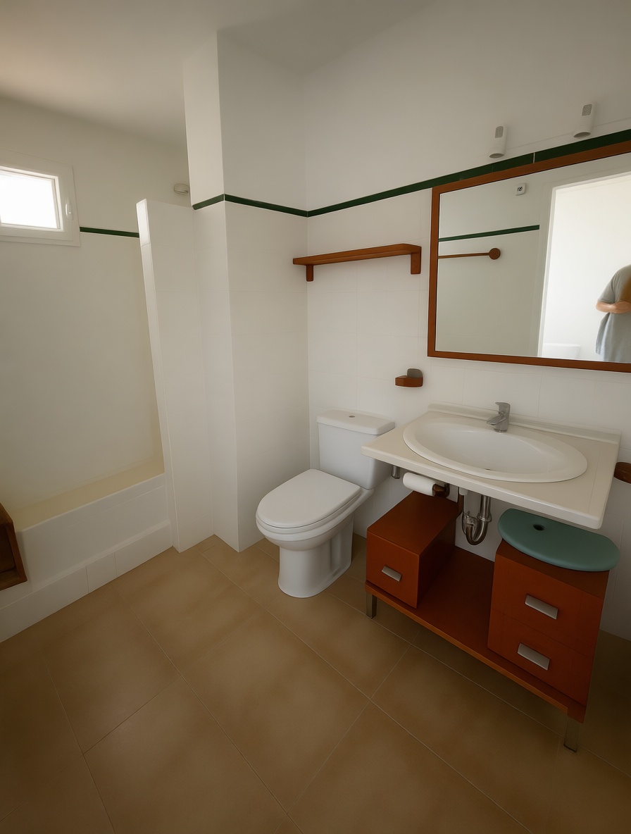 Flat for sale frontline beach in Vera — Bathroom