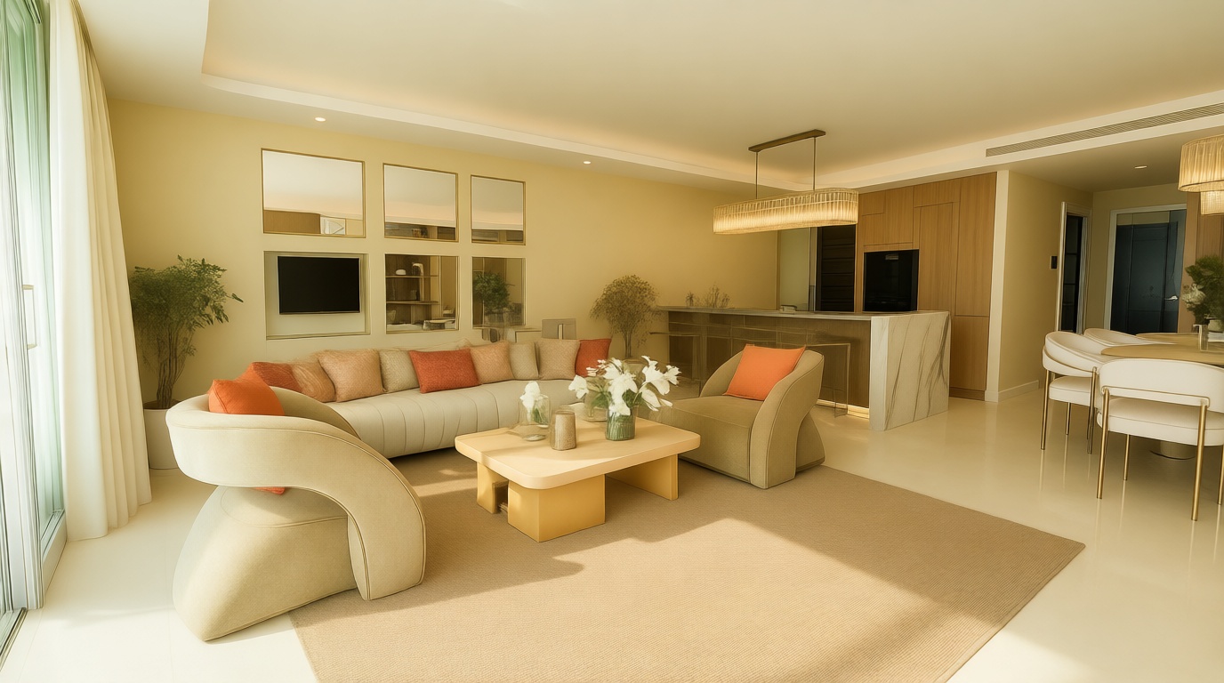Flat for sale frontline beach in Marbella — Living room