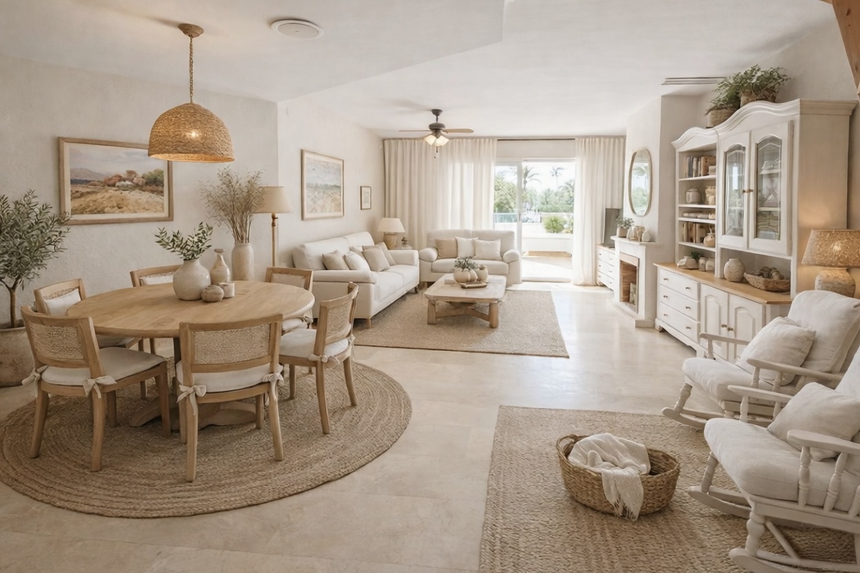 Chalet for sale with direct beach access in Estepona — Living room