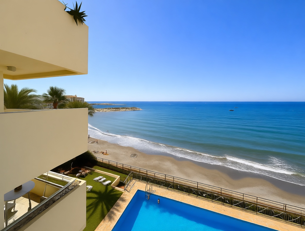 Appartement en première ligne de plage à Estepona — Vue mer