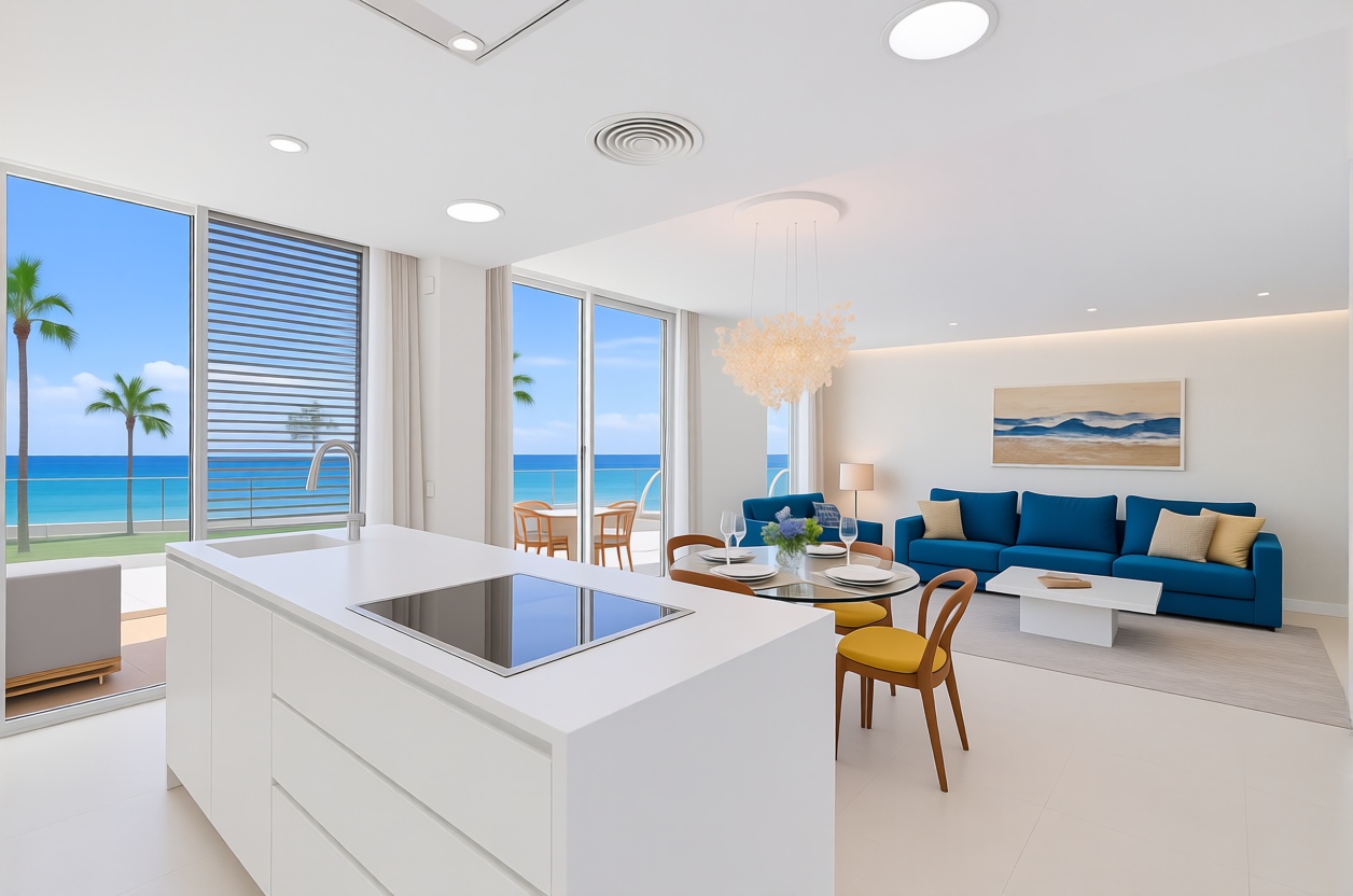Beachfront flat in Estepona — Sea terrace