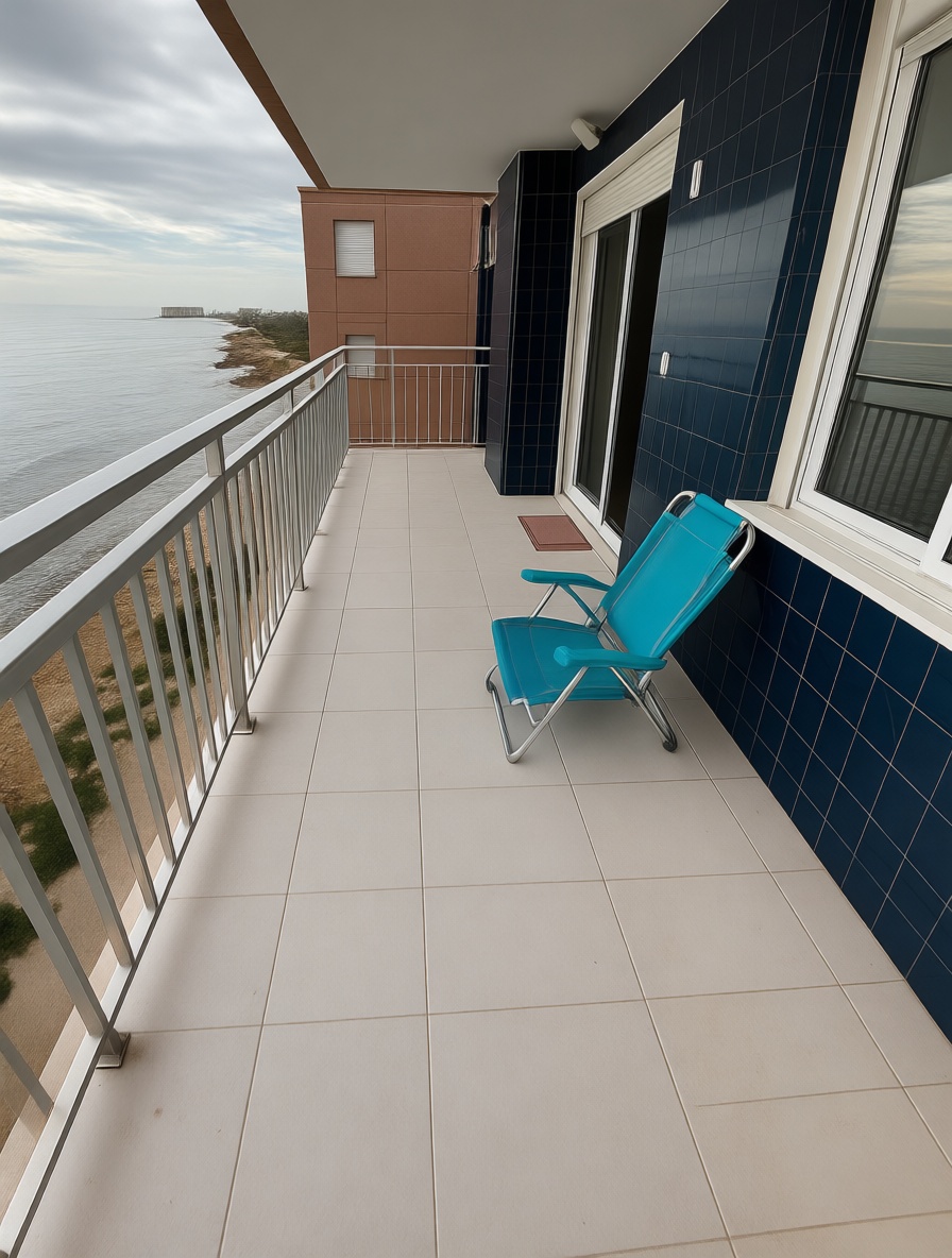 Piso en venta en primera línea de playa en Torrevieja — Terraza mar