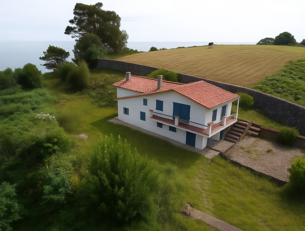 Chalet with direct beach access in Ribadesella — Aerial