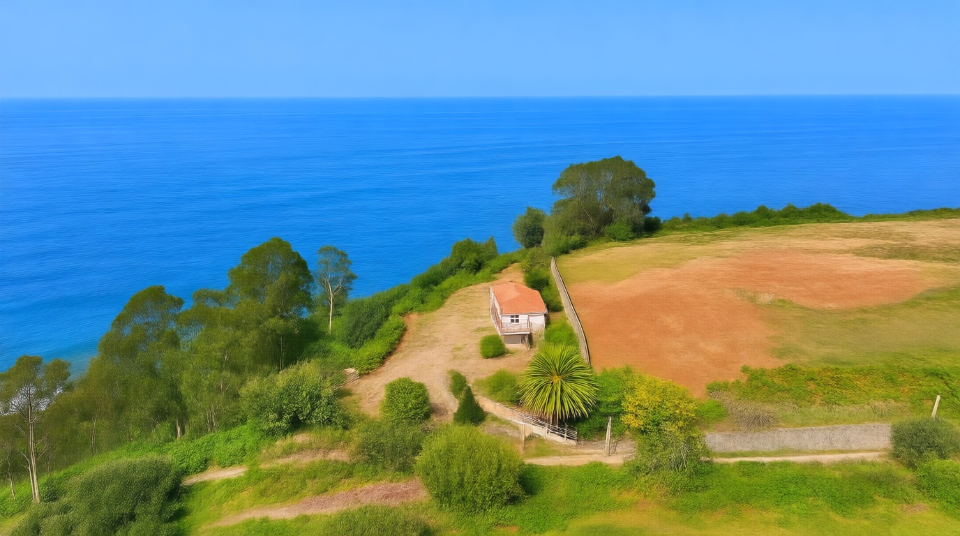 Chalet with direct beach access in Ribadesella — Aerial