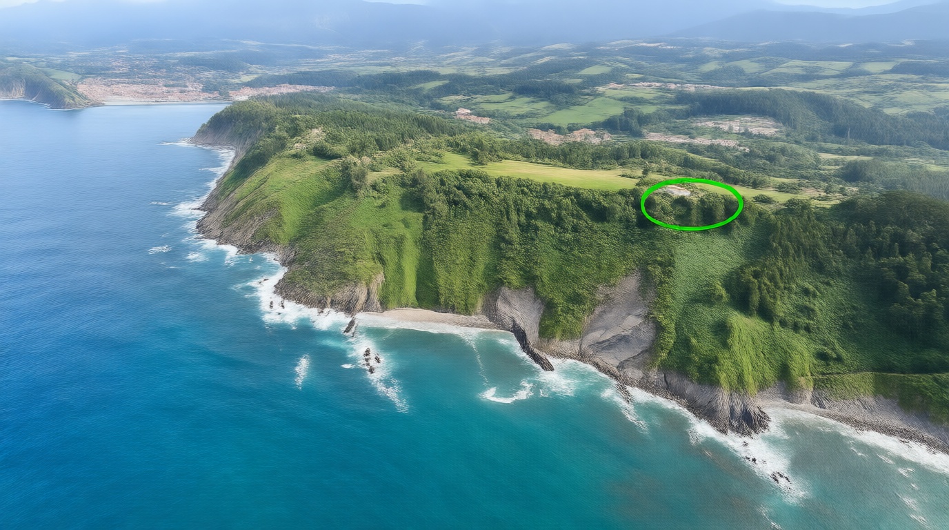 Chalet with direct beach access in Ribadesella — Aerial