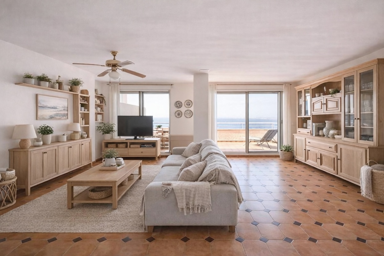 Мансарда на продажу на первой линии моря в Salou — Гостиная