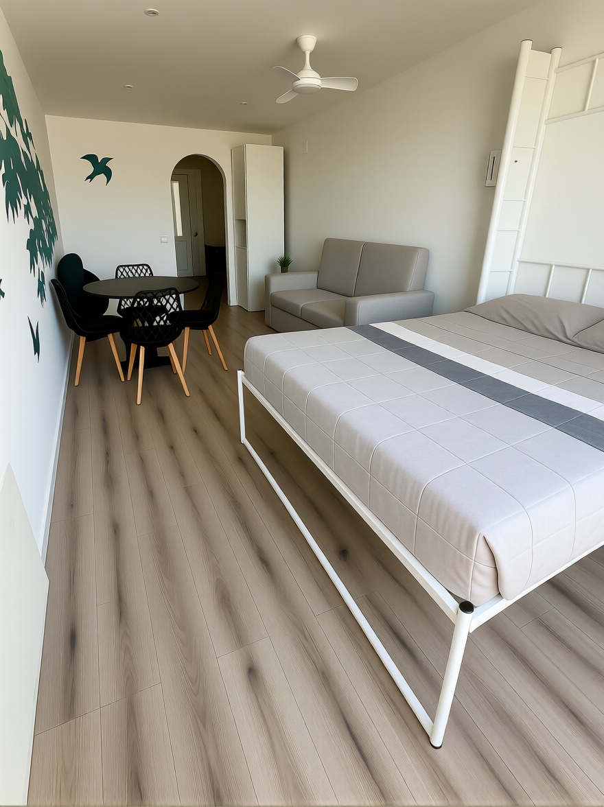 Studio in erste Strandlinie in La Pineda — Schlafzimmer