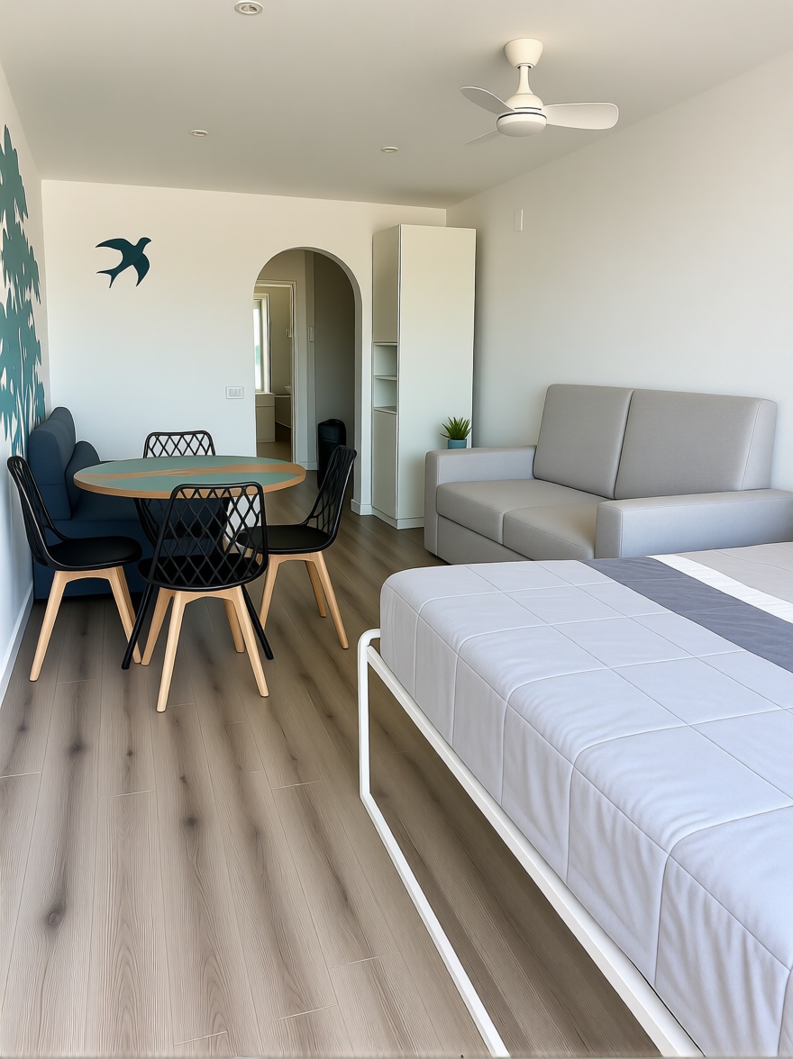 Studio in erste Strandlinie in La Pineda — Schlafzimmer
