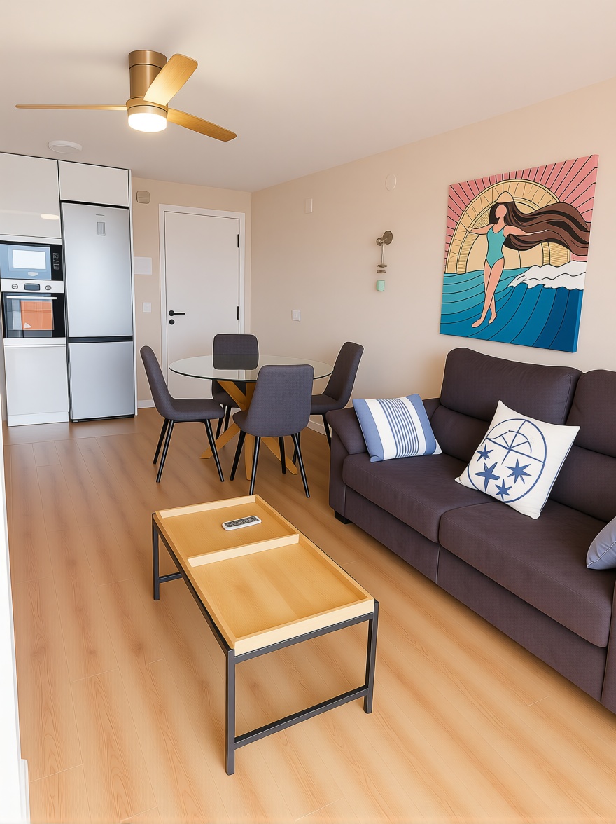 Piso en venta en primera línea de playa en Miami Playa Mont-Roig del Camp — Salón