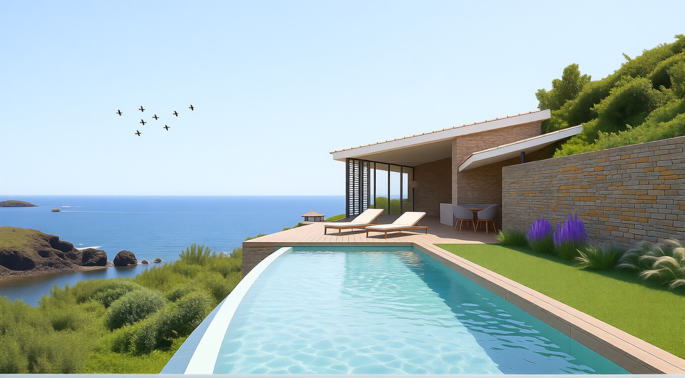 Chalet en venta con acceso directo a la playa en Alt Empordà, Girona — Terraza mar