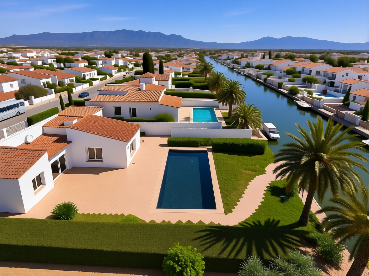 Chalet zum Verkauf mit direktem Strandzugang in Empuriabrava — Luftbild