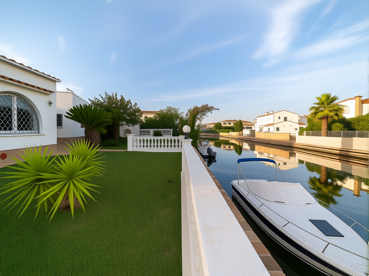 Chalet for sale with direct beach access in Empuriabrava — Sea view
