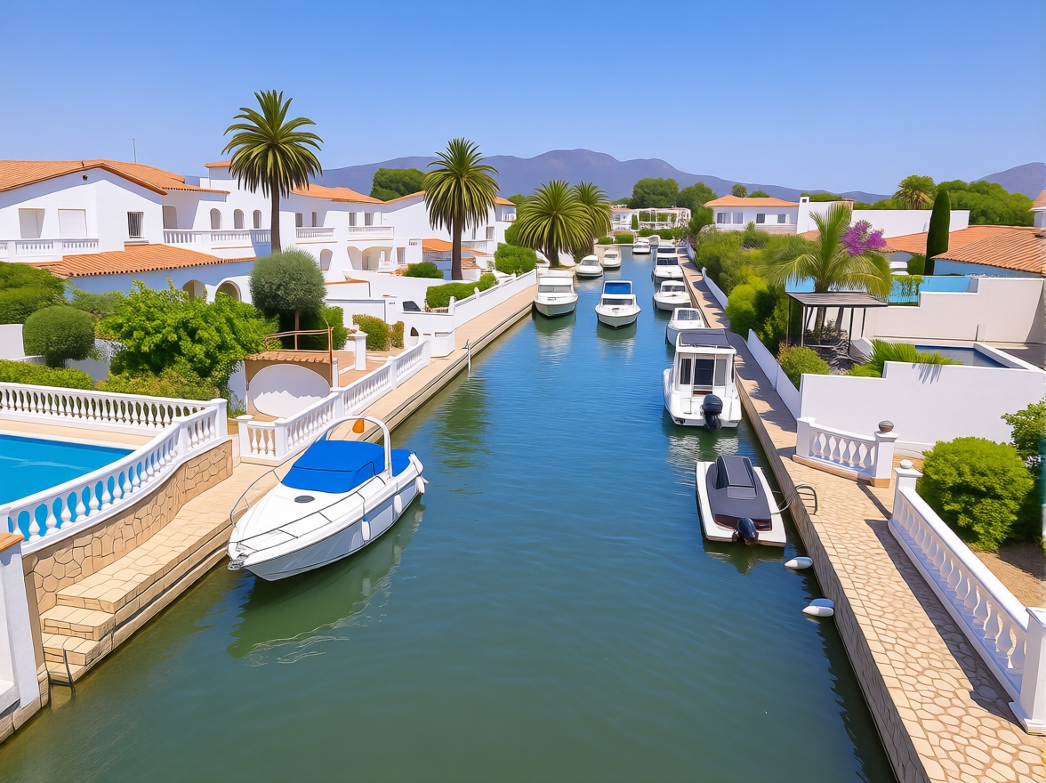 Шале на продажу с прямым выходом на пляж в Empuriabrava — Морской вид