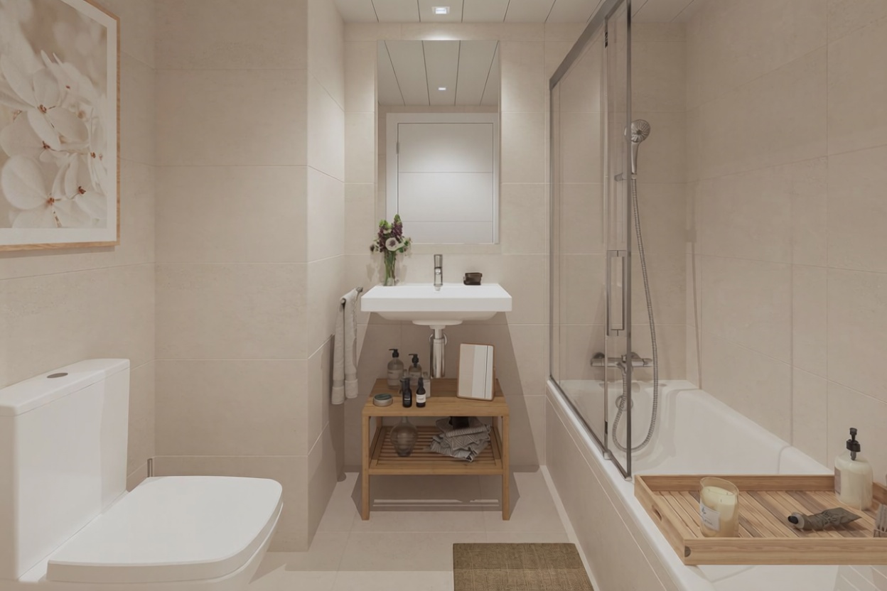 Ático en venta en primera línea de mar en Mataró — Baño