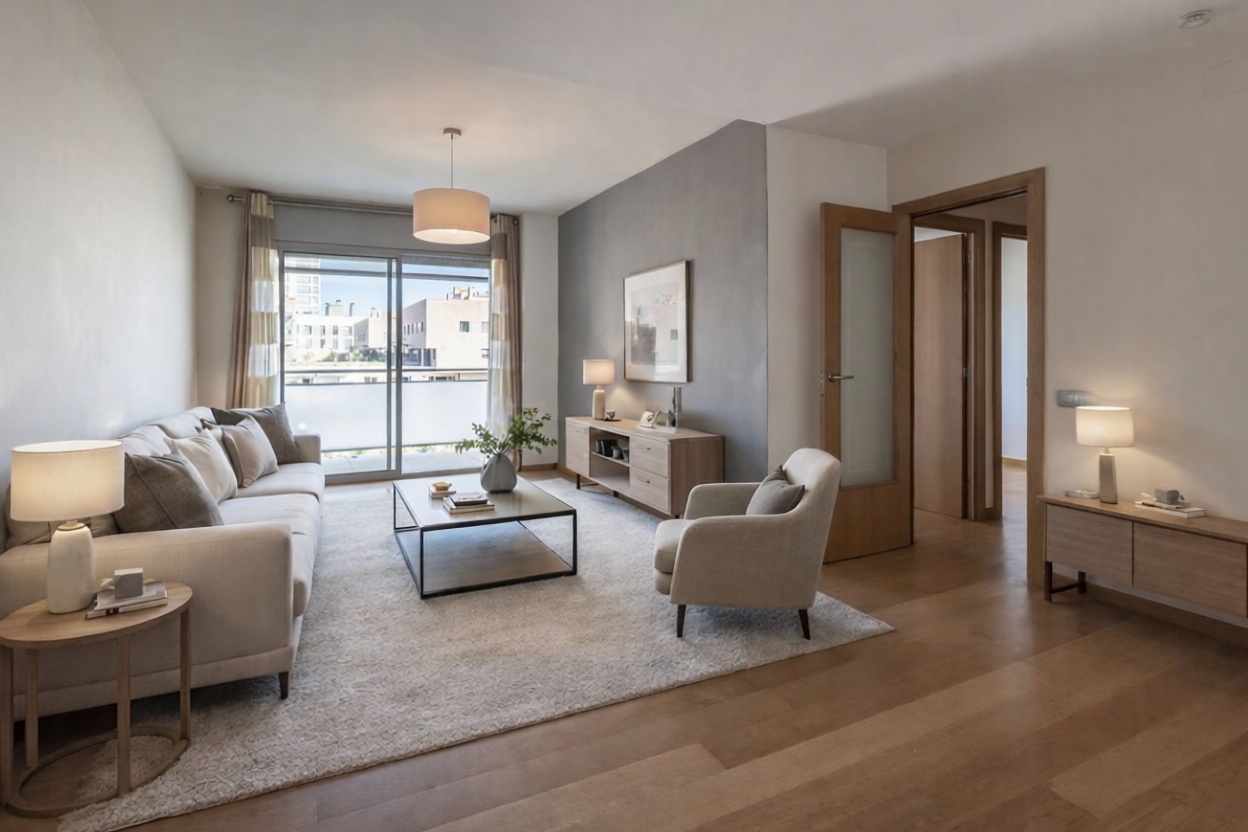 Apartamento à venda pé na areia em Badalona — Sala