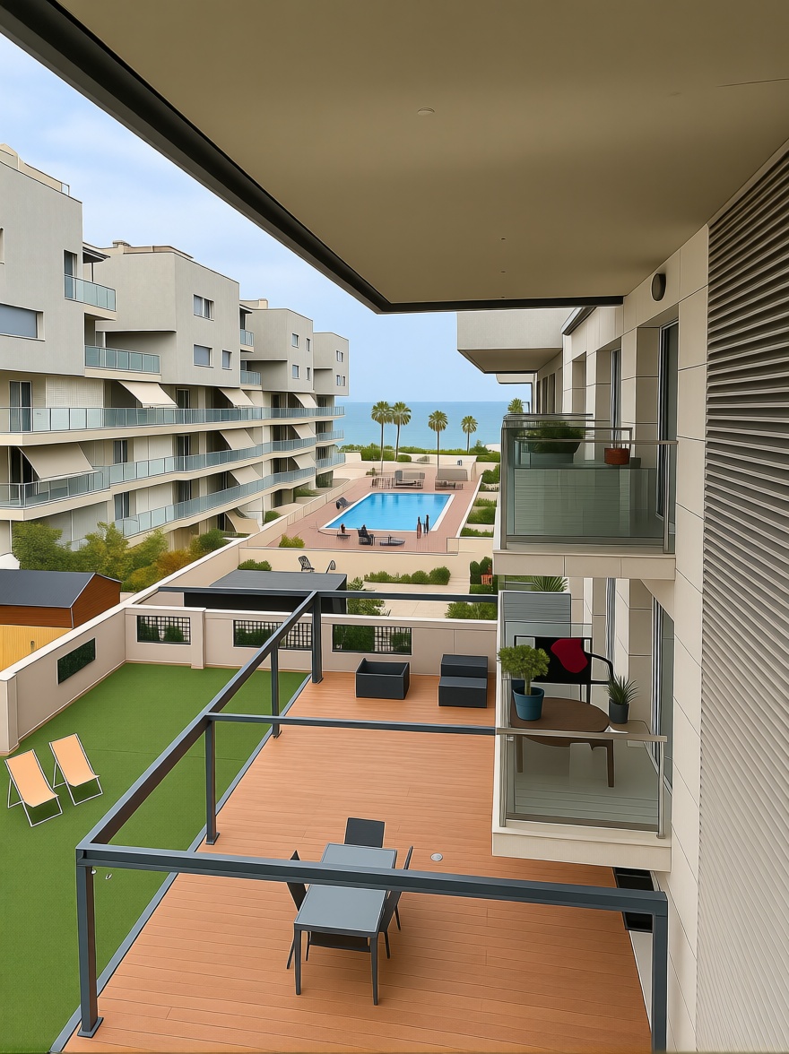 Apartamento à venda pé na areia em Badalona — Terraço mar