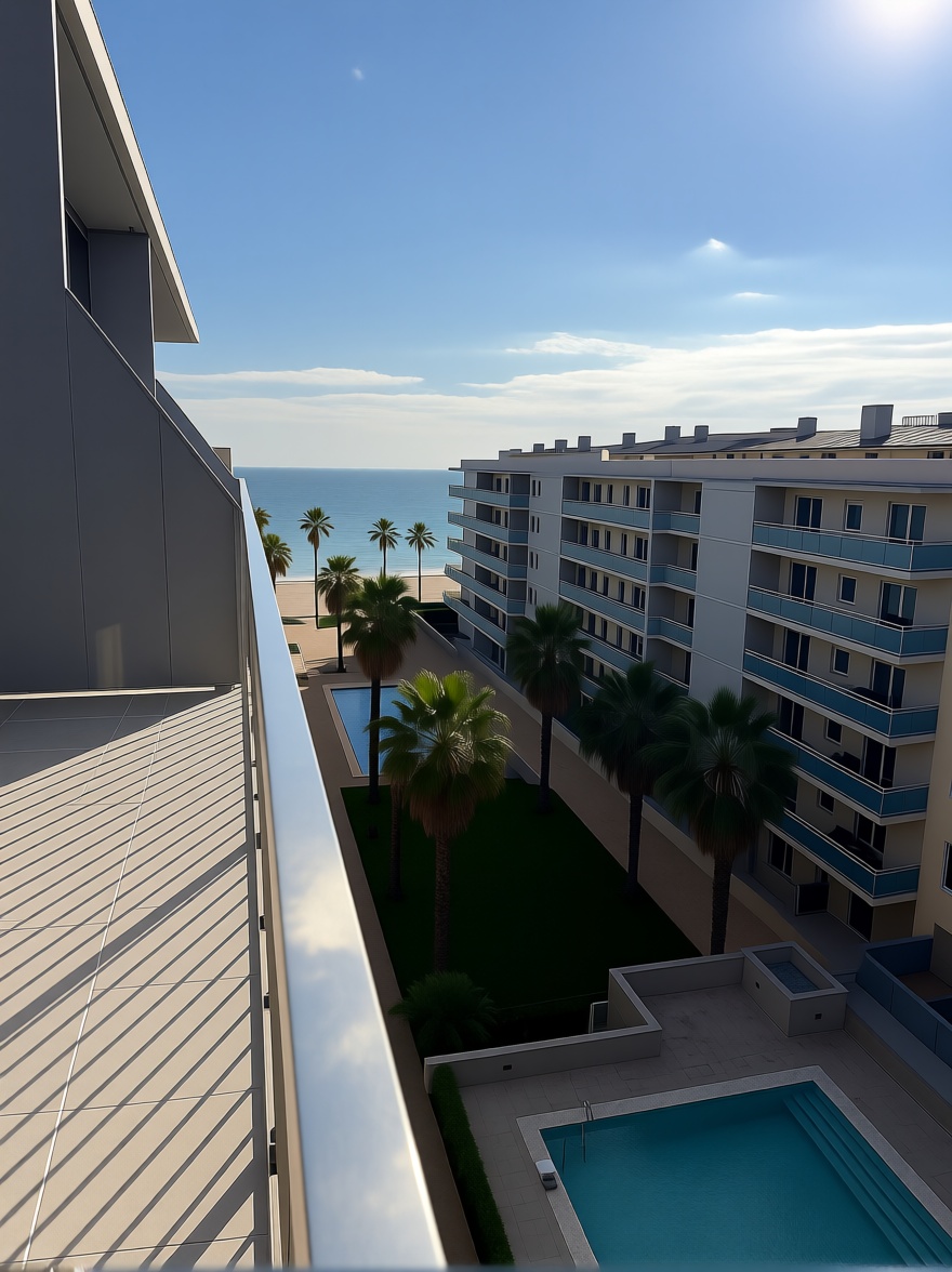 Apartamento à venda pé na areia em Badalona — Terraço mar