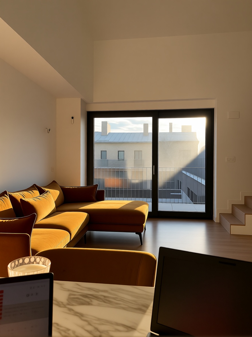 Apartamento à venda pé na areia em Badalona — Sala