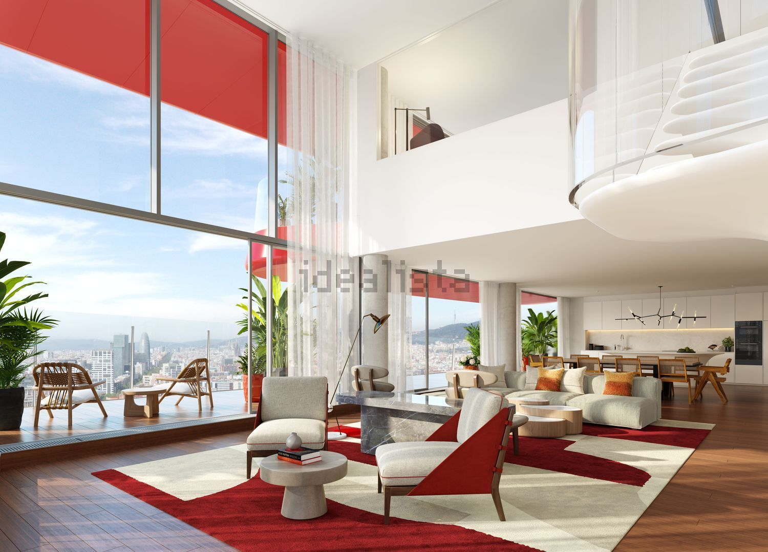 Duplex for sale frontline beach in Barcelona — Living room