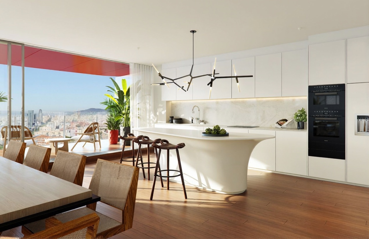 Duplex for sale frontline beach in Barcelona — Kitchen