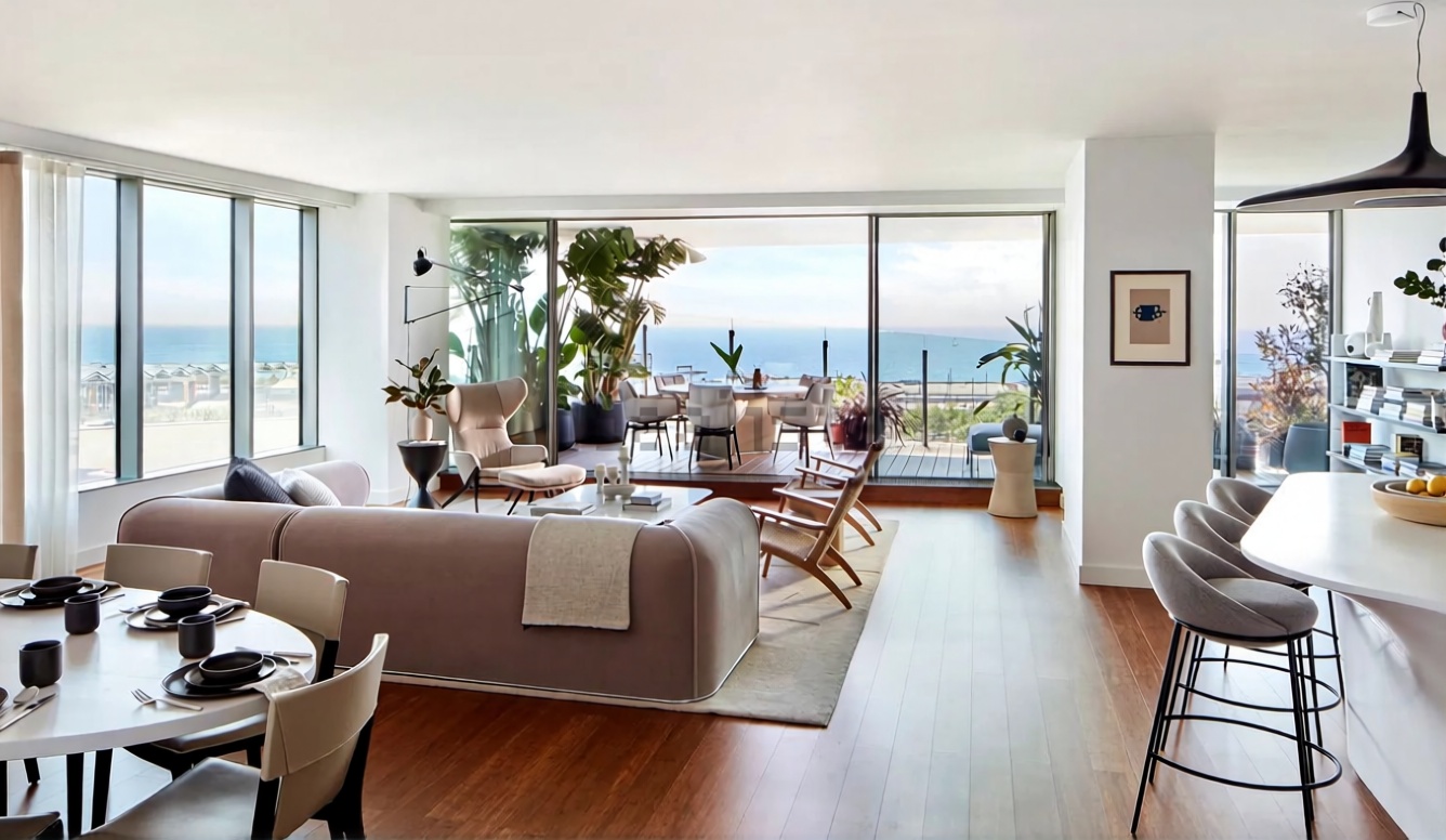 Квартира на продажу на первой линии пляжа в Barcelona — Гостиная