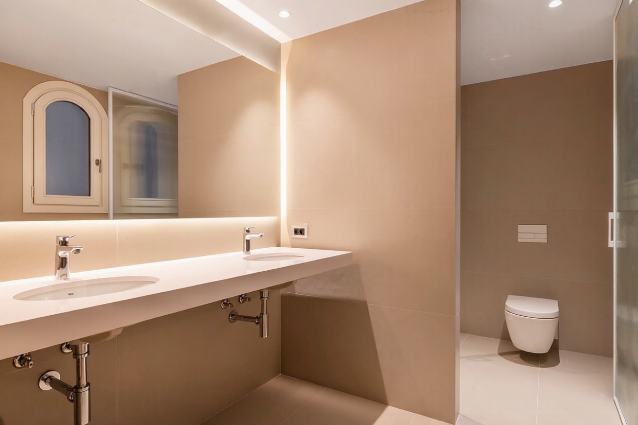 Wohnung zum Verkauf in direkter Strandlage in Barcelona — Bad