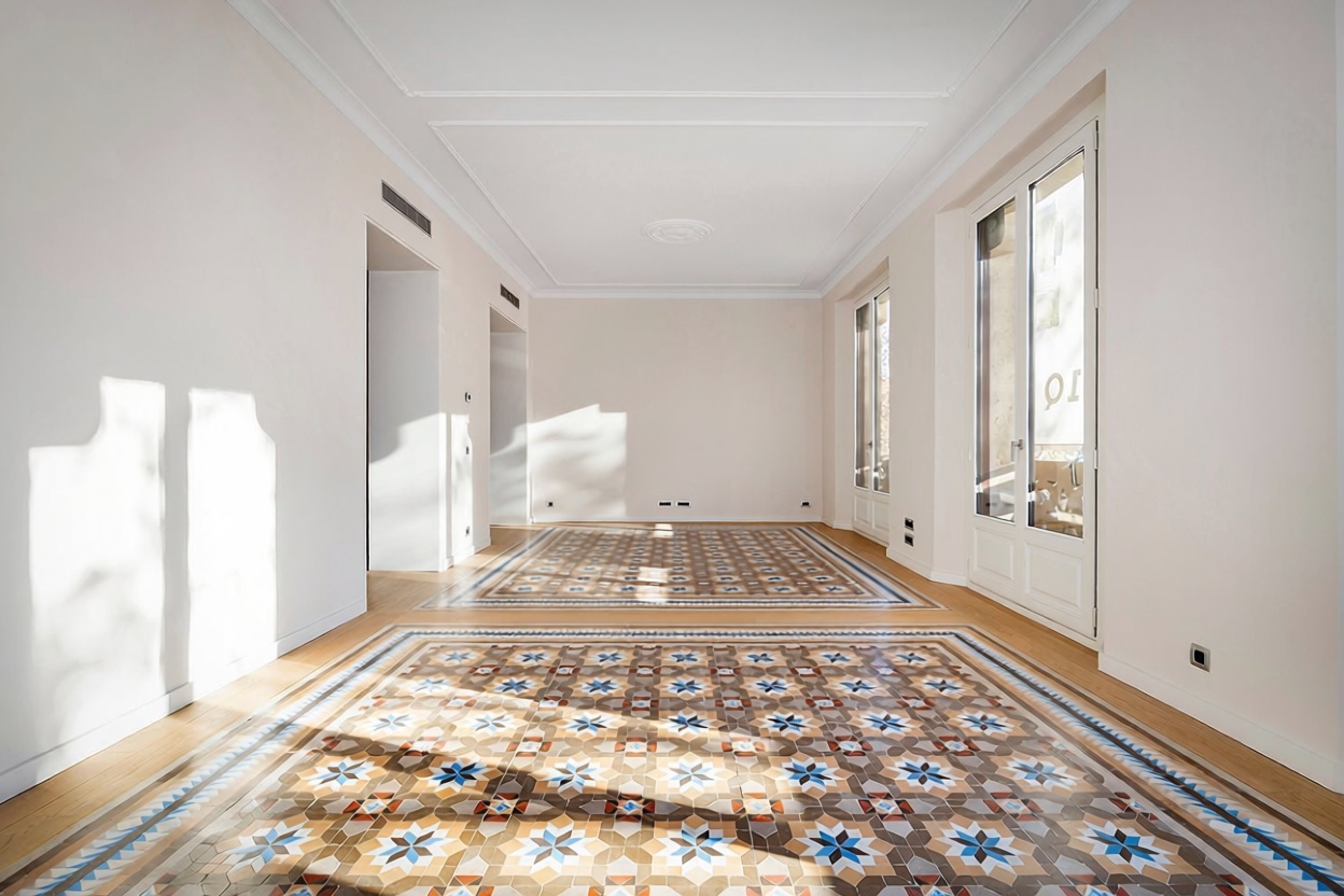 Wohnung zum Verkauf in direkter Strandlage in Barcelona — Wohnzimmer