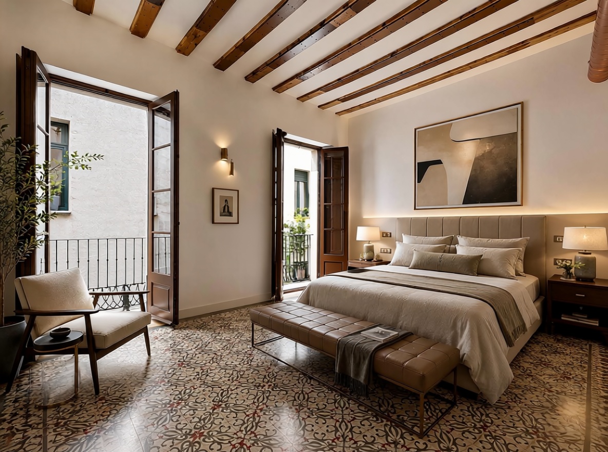 Wohnung zum Verkauf in direkter Strandlage in Barcelona — Schlafzimmer