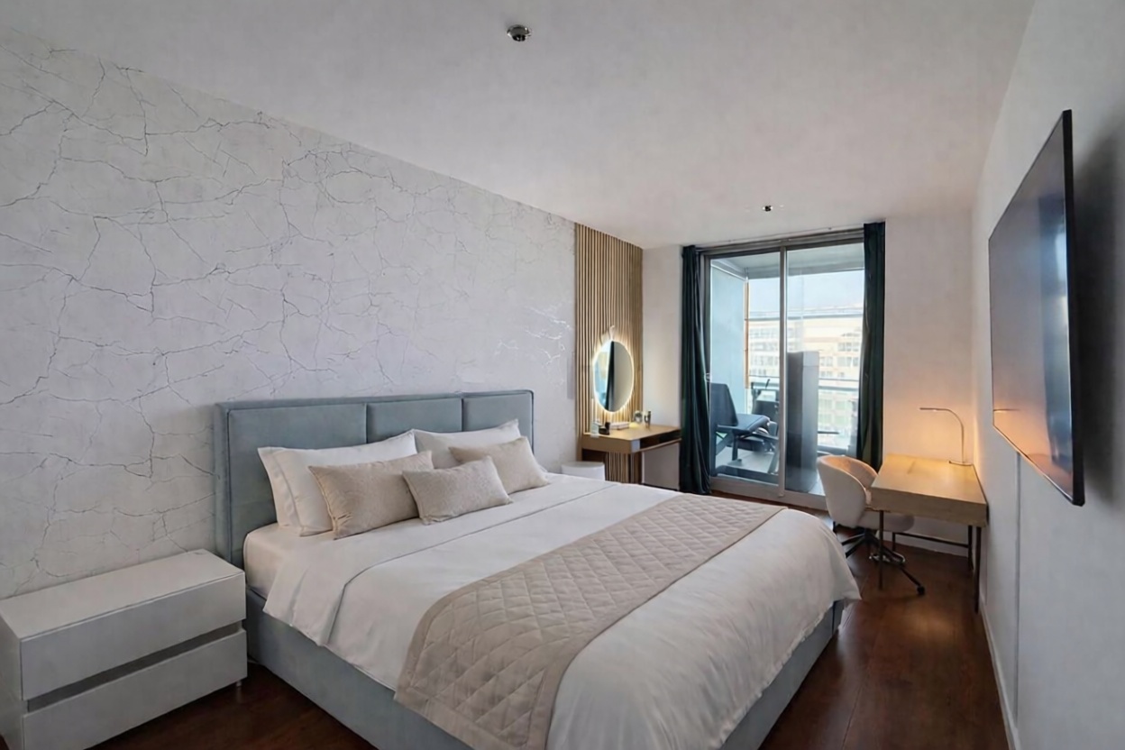 Wohnung zum Verkauf in direkter Strandlage in Barcelona — Schlafzimmer