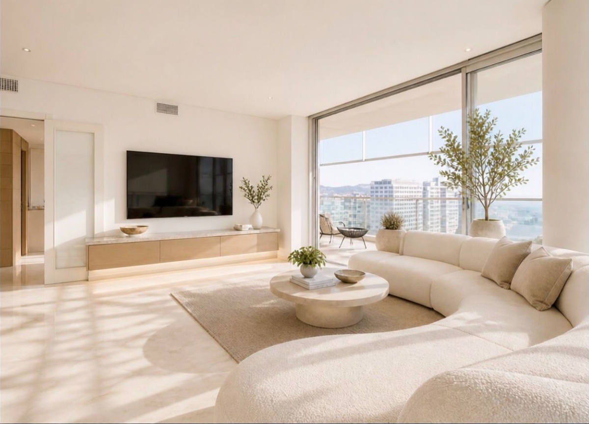 Piso en venta en primera línea de playa en Barcelona — Salón