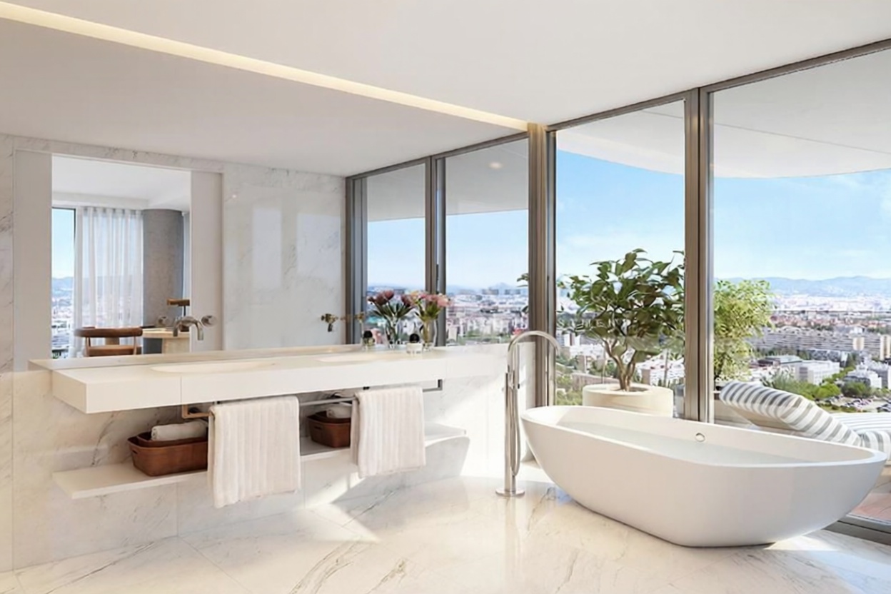 Piso en venta en primera línea de playa en Barcelona — Baño