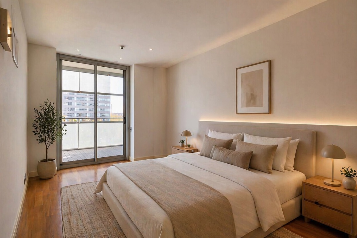 Piso en venta en primera línea de playa en Barcelona — Dormitorio