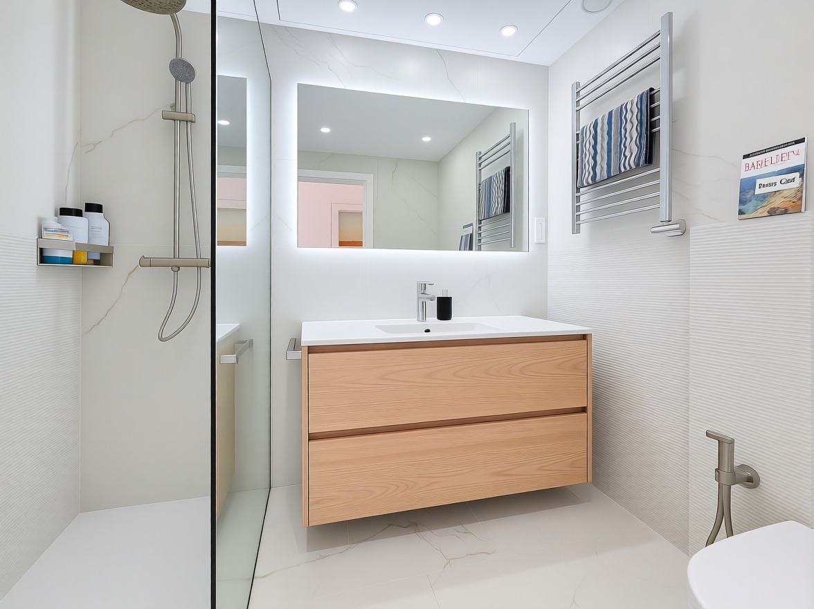 Flat for sale frontline beach in Barcelona — Bathroom