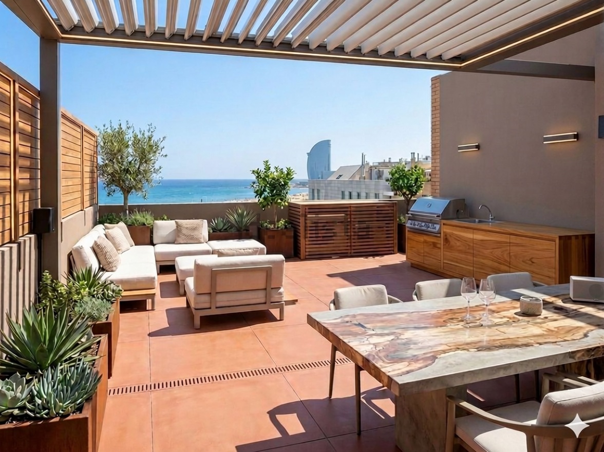 Duplexwohnung zum Verkauf in direkter Strandlage in Barcelona