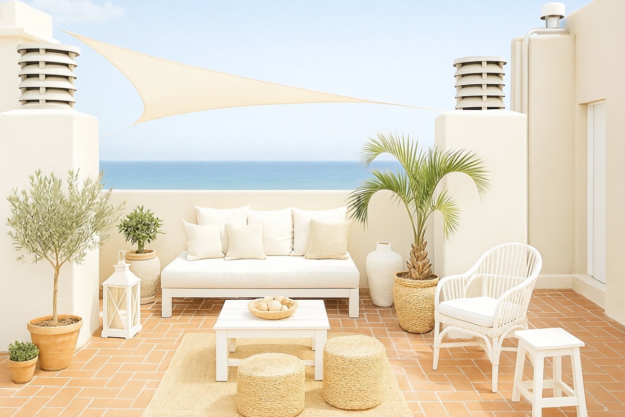 Duplexwohnung zum Verkauf in direkter Strandlage in Barcelona — Meerterrasse