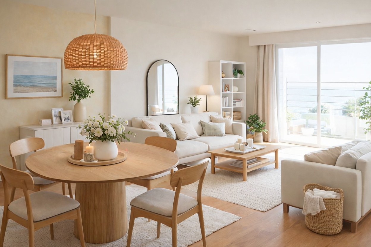 Duplexwohnung zum Verkauf in direkter Strandlage in Barcelona — Wohnzimmer