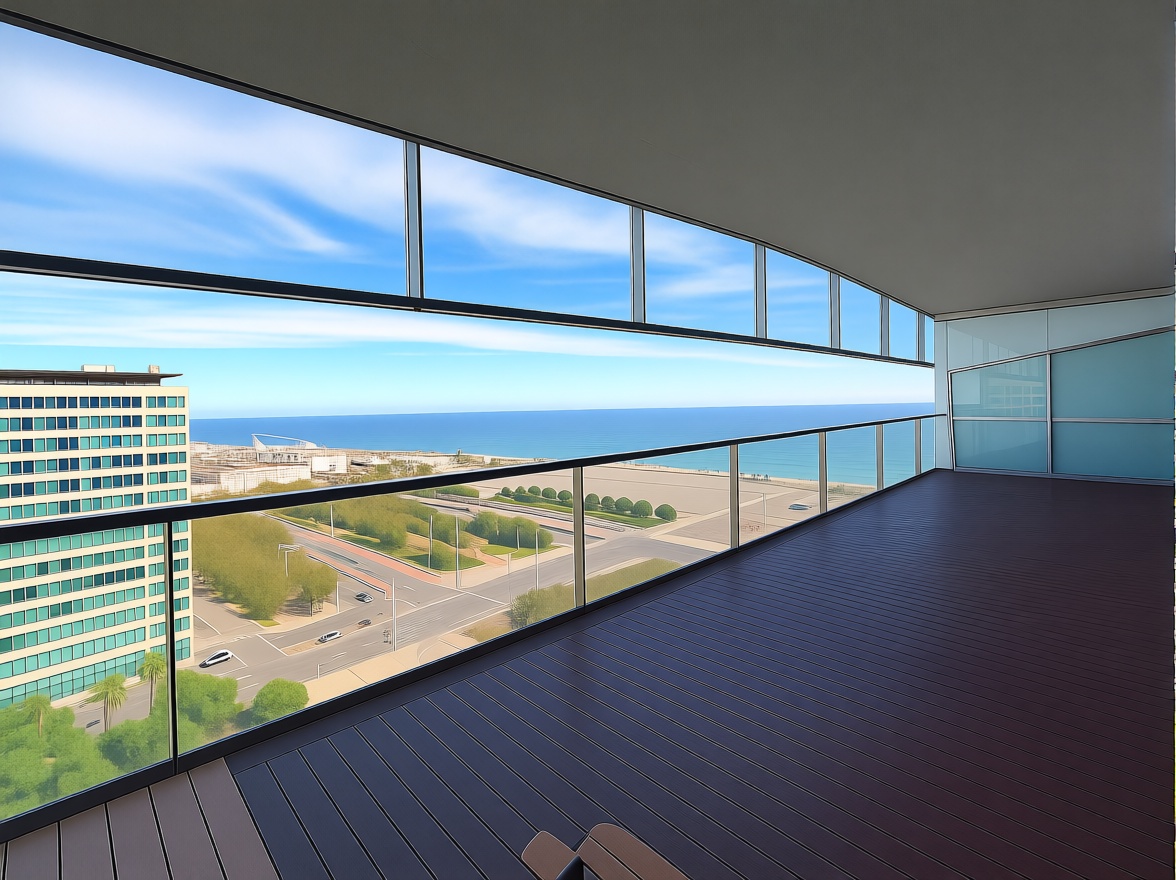 Piso en venta en primera línea de playa en Barcelona — Terraza mar