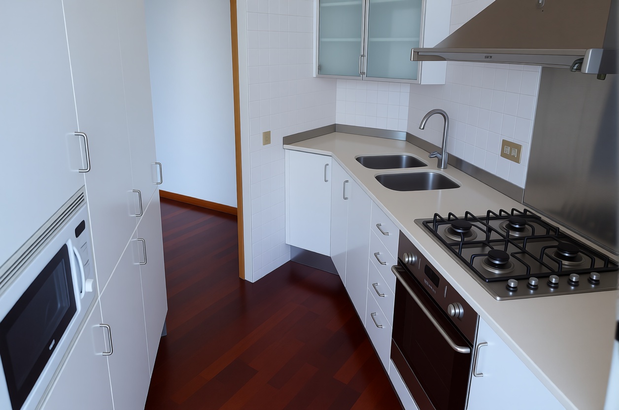 Dachgeschosswohnung zum Verkauf in erster Meereslinie in Barcelona — Küche