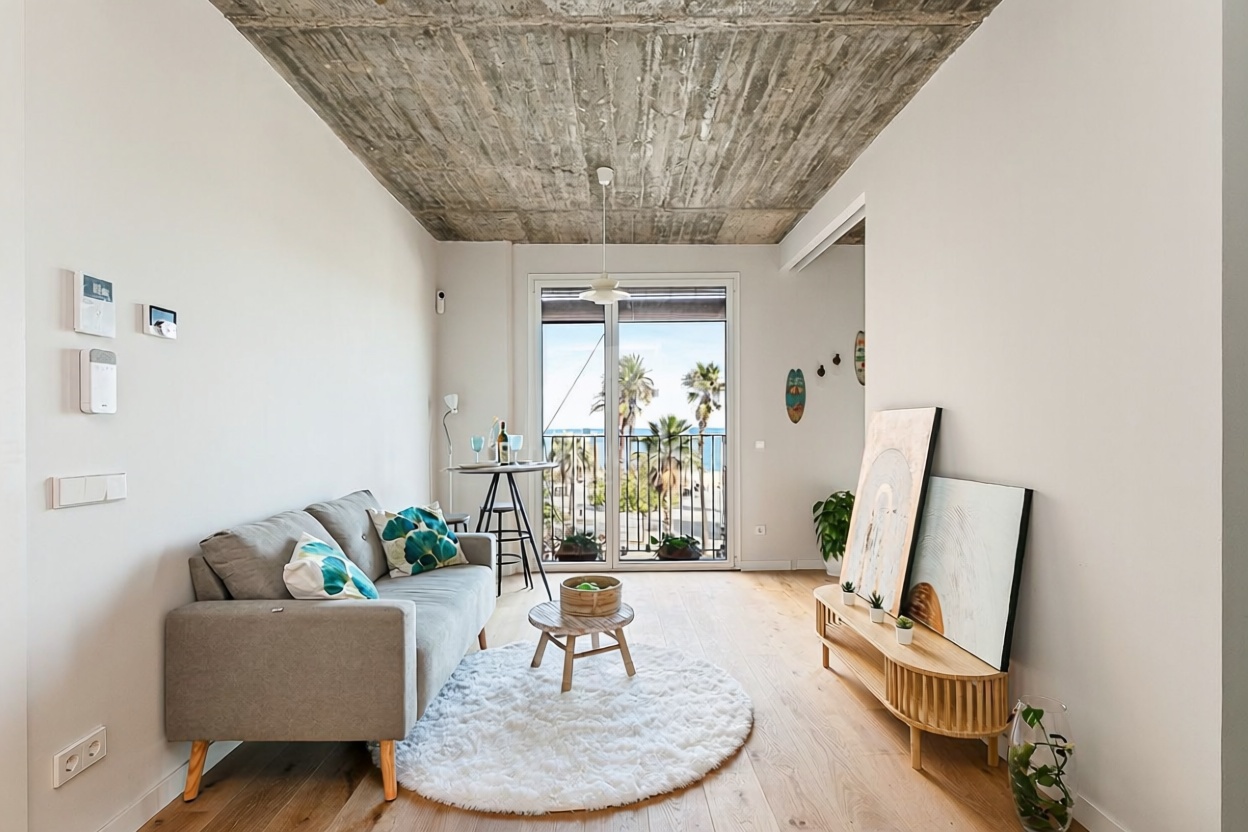 Piso en venta en primera línea de playa en Barcelona — Salón