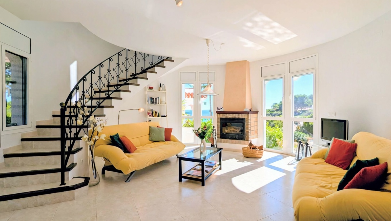 Chalet à vendre avec accès direct à la plage à L'Ametlla de Mar — Séjour