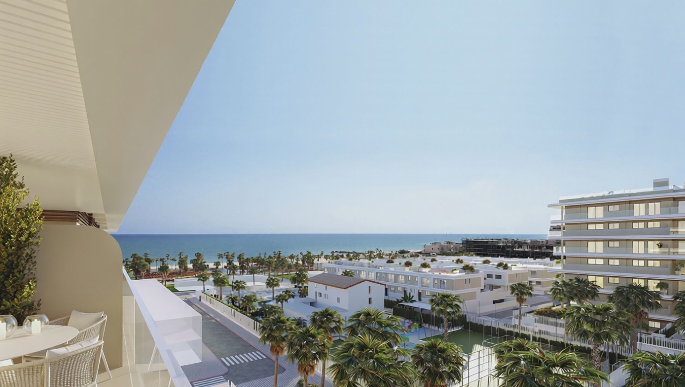 Beachfront flat in Puig — Sea terrace