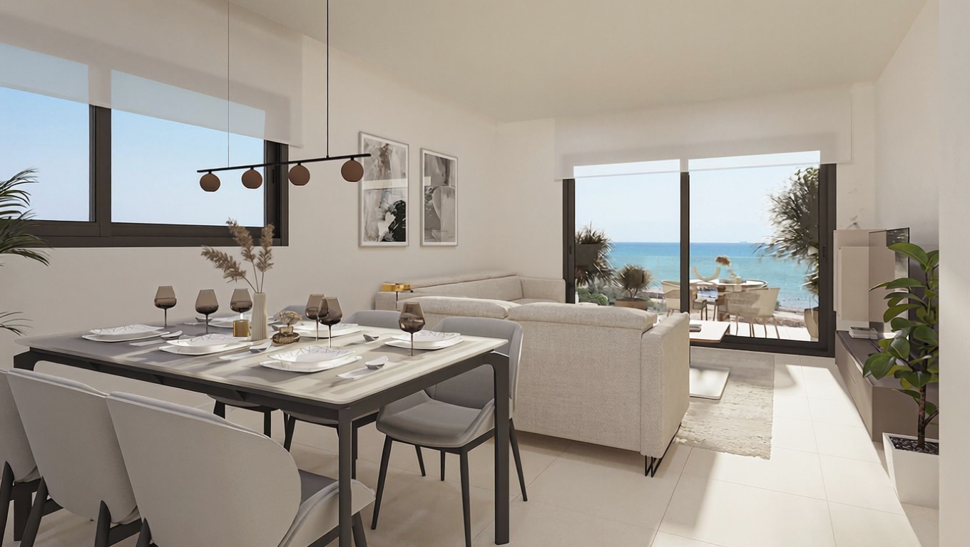 Beachfront flat in Puig — Living room